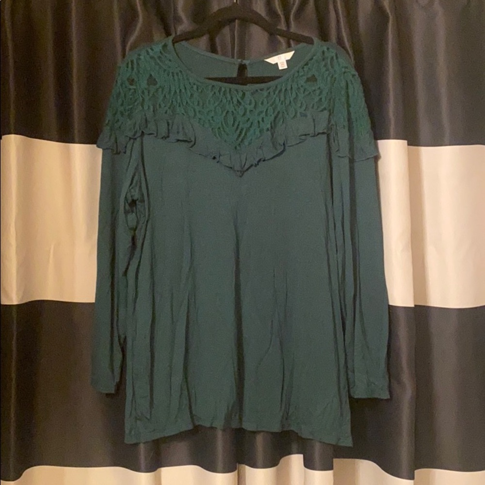 Plus Size Frilly Lace Top